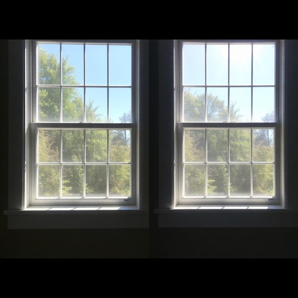 Residential windows after cleaning
